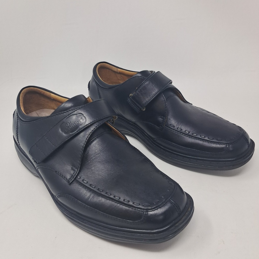 Dr. Comfort 6210 Frank Black Leather Monk Strap Shoes Mens US 7.5W Wide